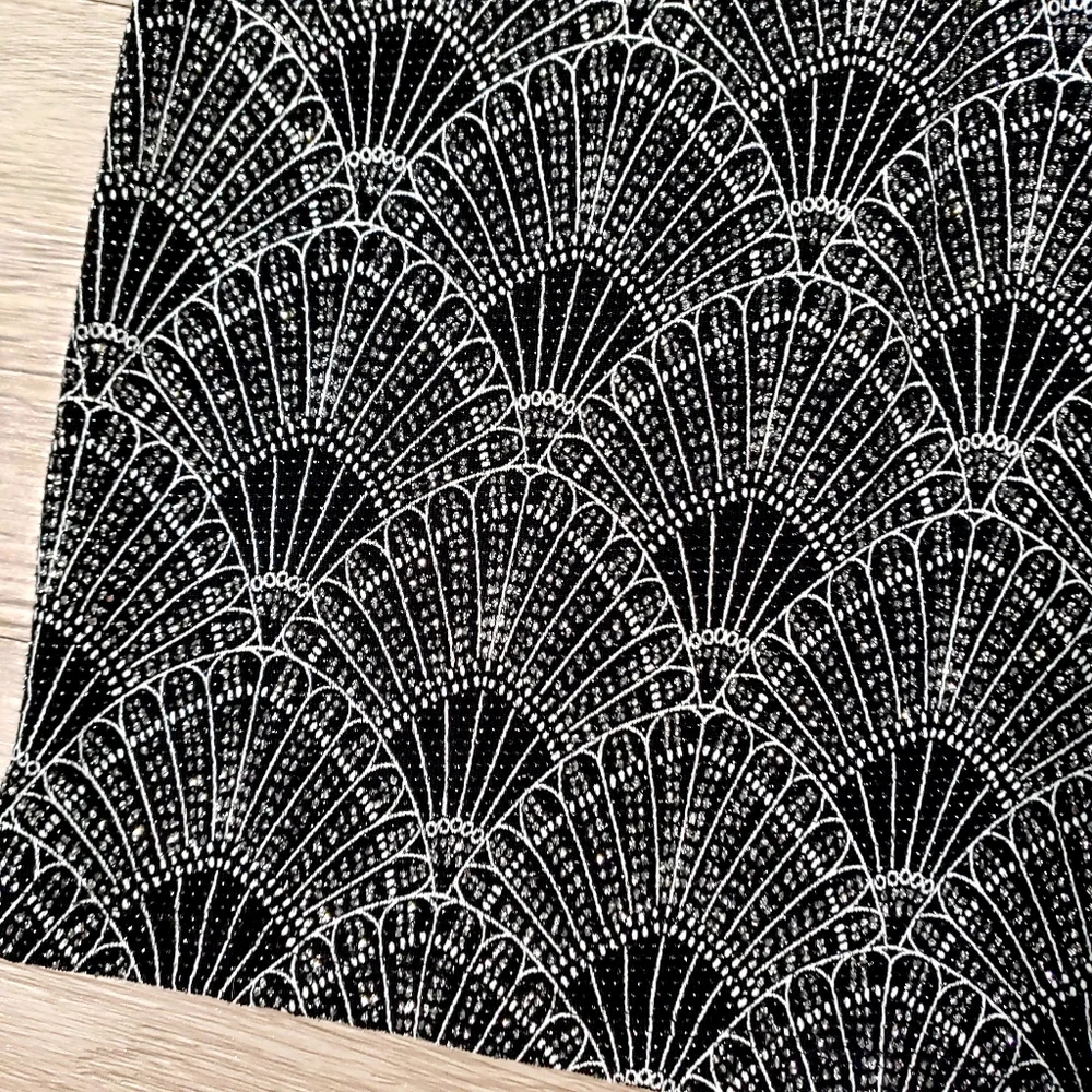 H&M black and silver shimmer sparkle retro skirt size Small glam New Years party - Picture 3 of 8